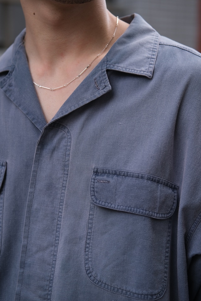 Utah/ "DIRECTIONS" open collar short sleeve cotton shirt