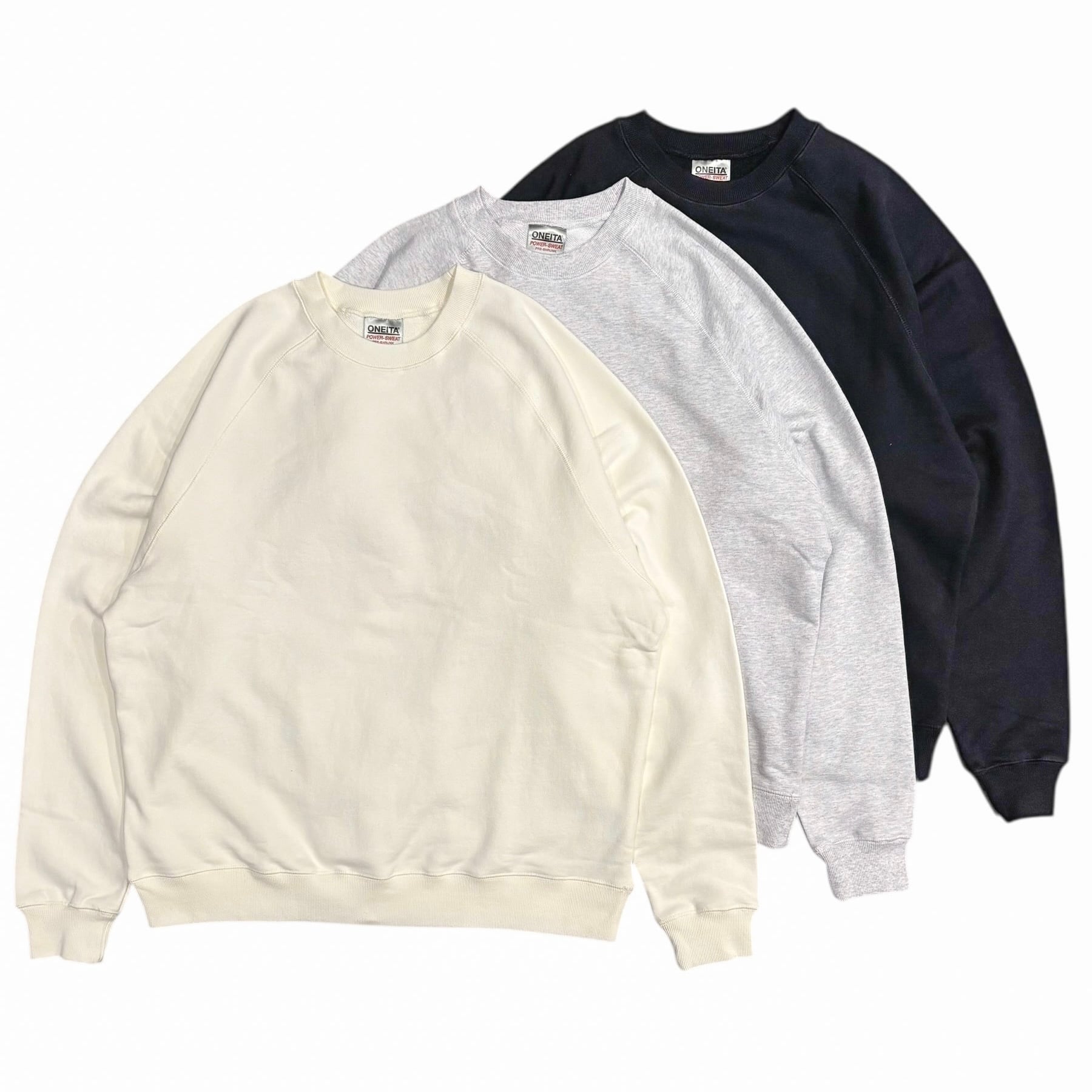 80s ONEITA オニータ　パロディ　スウェット　超希少　USA製 ONEITA / SUPER HEAVY WEIGHT CREW NECK SWEAT White Ash Gray Off