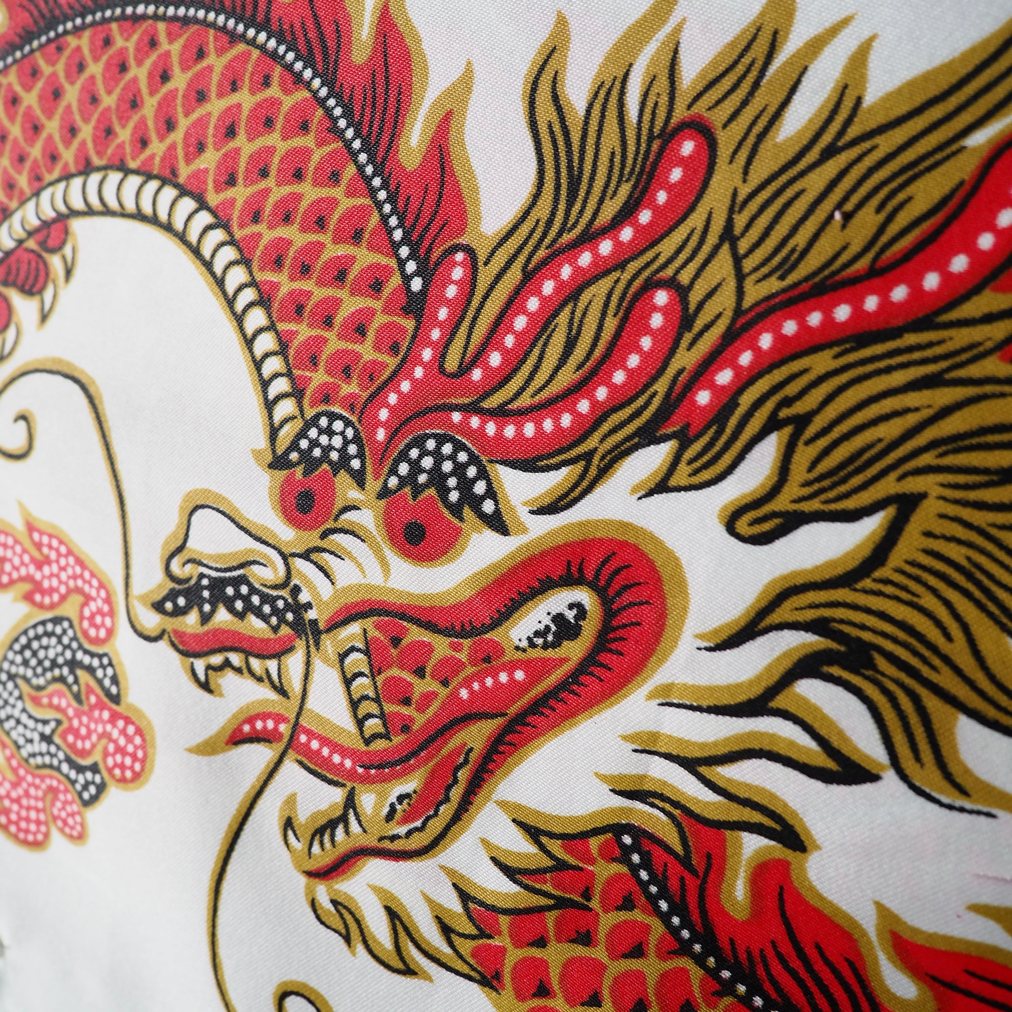 ” Monas Boutique ” Doragon printed vintage loose Open collar SS shirt