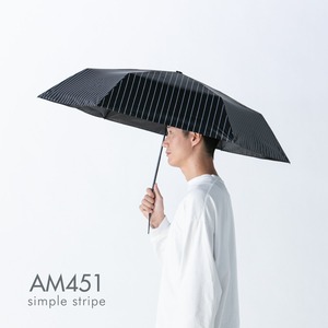 AM451 シンプルストライプ  ALL IN UMBRELLA 折りたたみ傘【a.s.s.a】