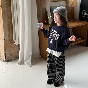 秋ペンギン&英字プルオーバー