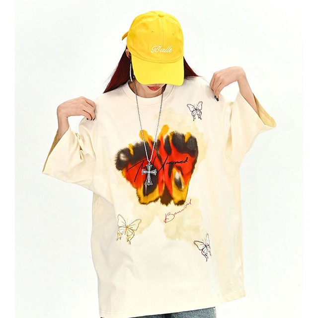 バタフライミックスグラフィックTシャツ
 2col   R01704