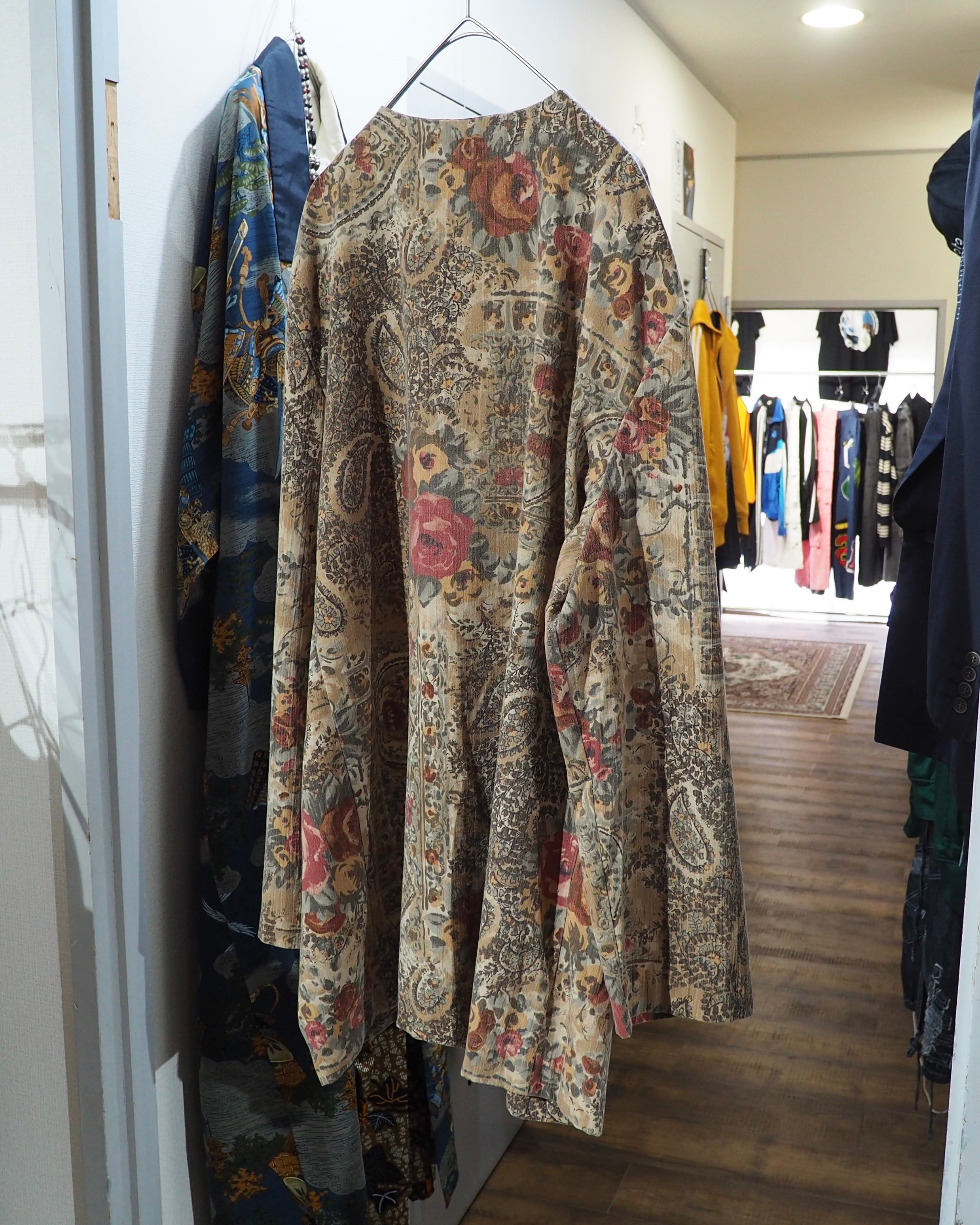 1980 - 90s " Made in USA " Beautiful Flower × paisley pattern vintage No collar jacket