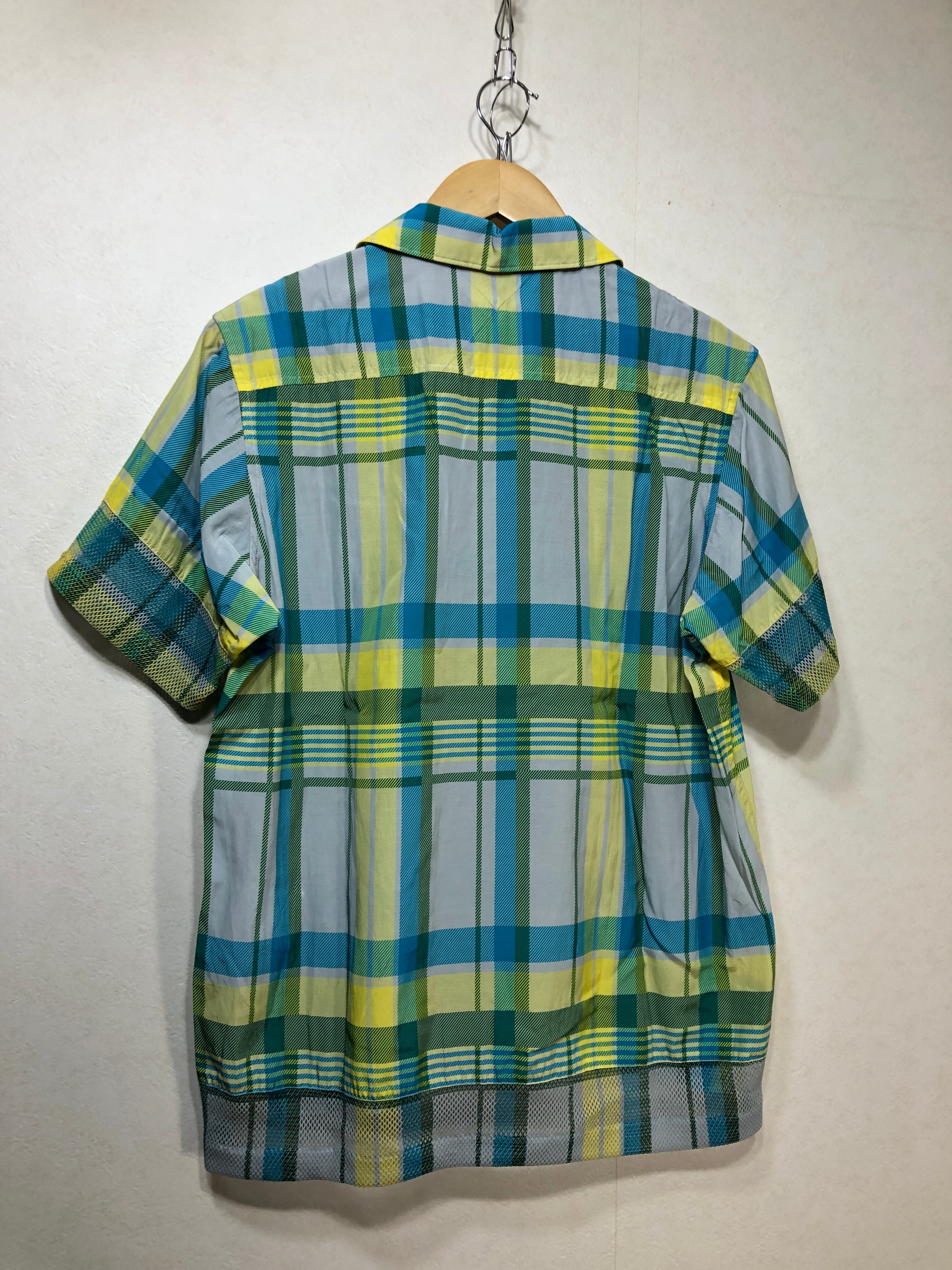 050503○ White Mountaineering ORIGINAL BIG CHECK OPEN COLLAR SHIRT 