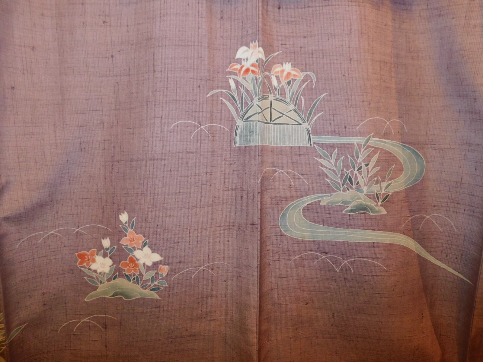 正絹生紬の付下 平紬 着物 未使用 正絹 袷 東京染 二代目 金田昇 手染め 黒 白 寄せ柄