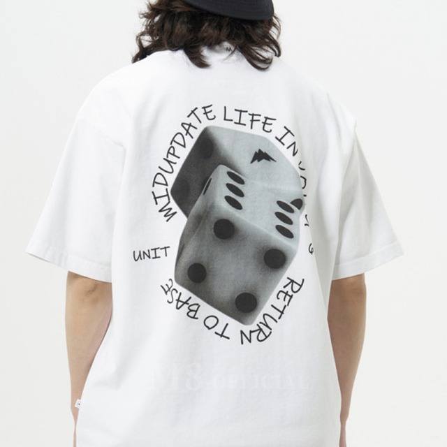 Garment Printed Lettering Round-Neck  T-Shirt 2color M0773