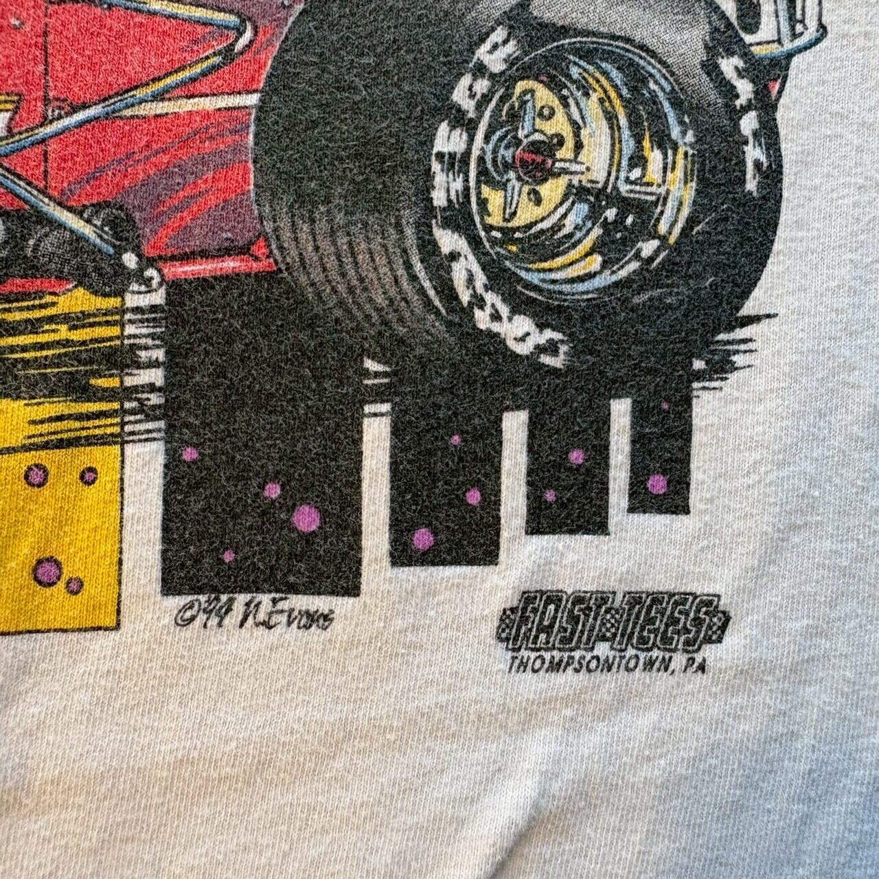 90's USA製 Hanes レーシング モーターカルチャー Tシャツ 白