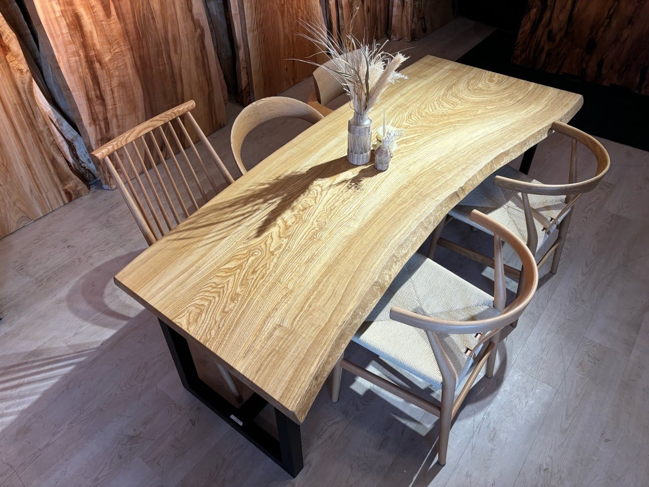 タモ_1970×670-700-800×40_青山店_テーブル天板/一枚板 242305 t001