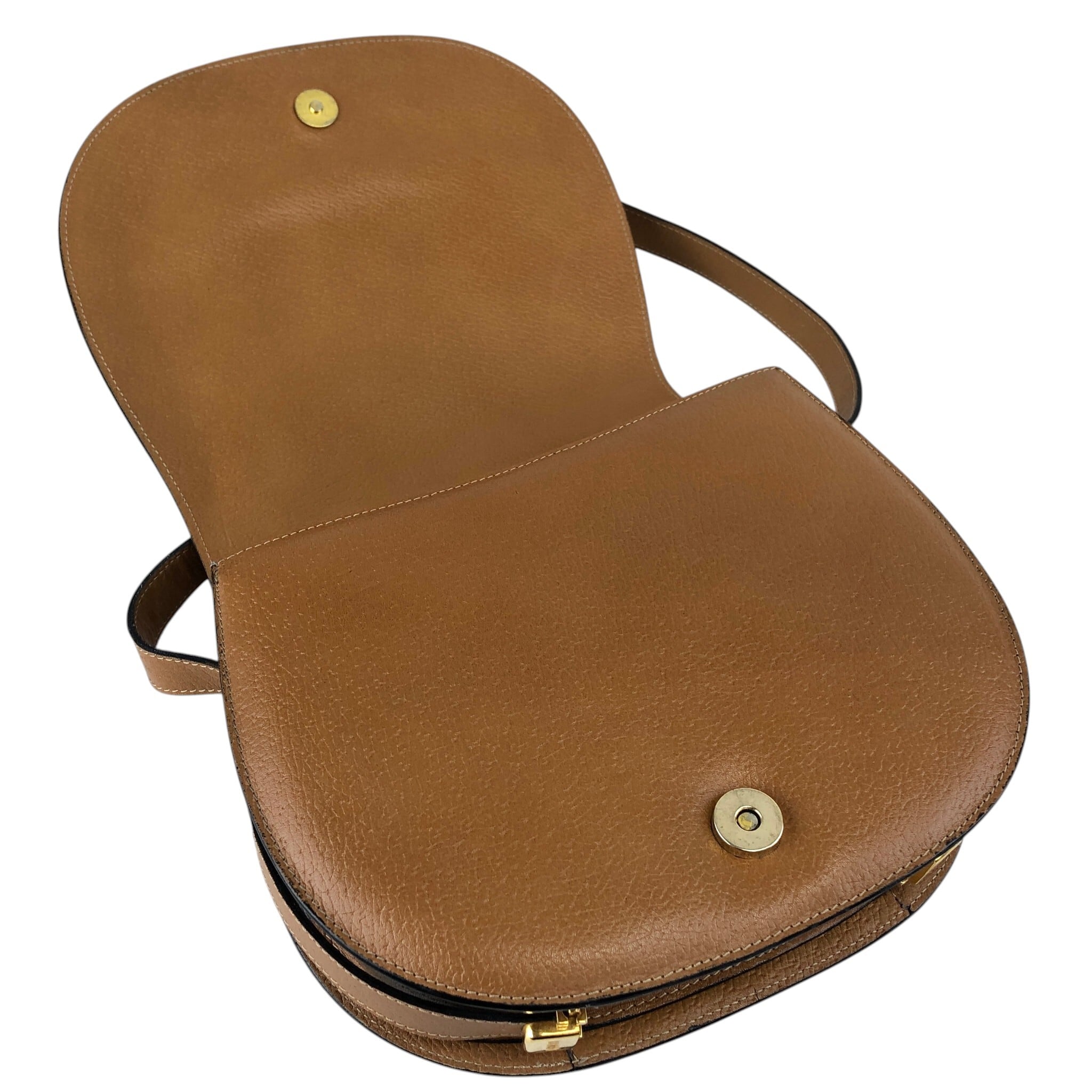 GUCCI グッチ ショルダーバッグ ブラウン GG レザー ラウンド vintage