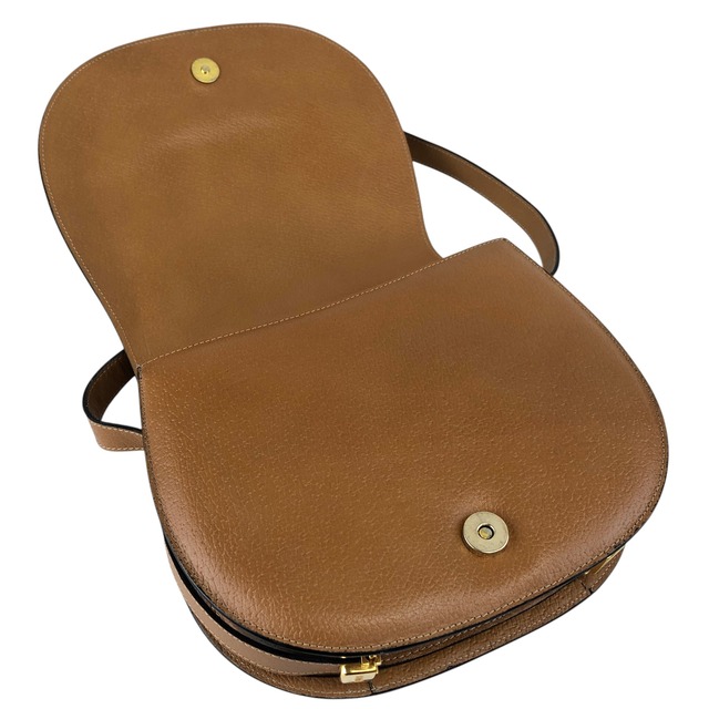GUCCI グッチ ショルダーバッグ ブラウン GG レザー ラウンド vintage ヴィンテージ オールド fmbtc6
