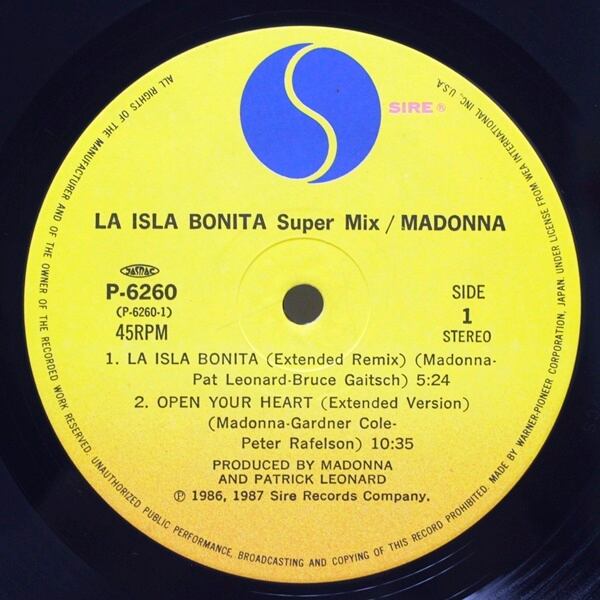 Madonna / La Isla Bonita - Super Mix [P-6260] - 画像3