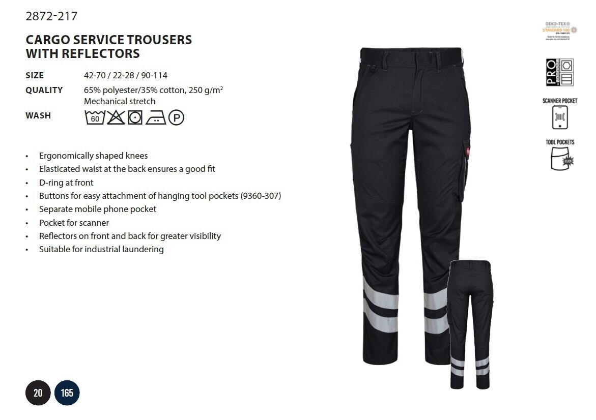 2872-217 CARGO SERVICE TROUSERS WITH REFLECTORS