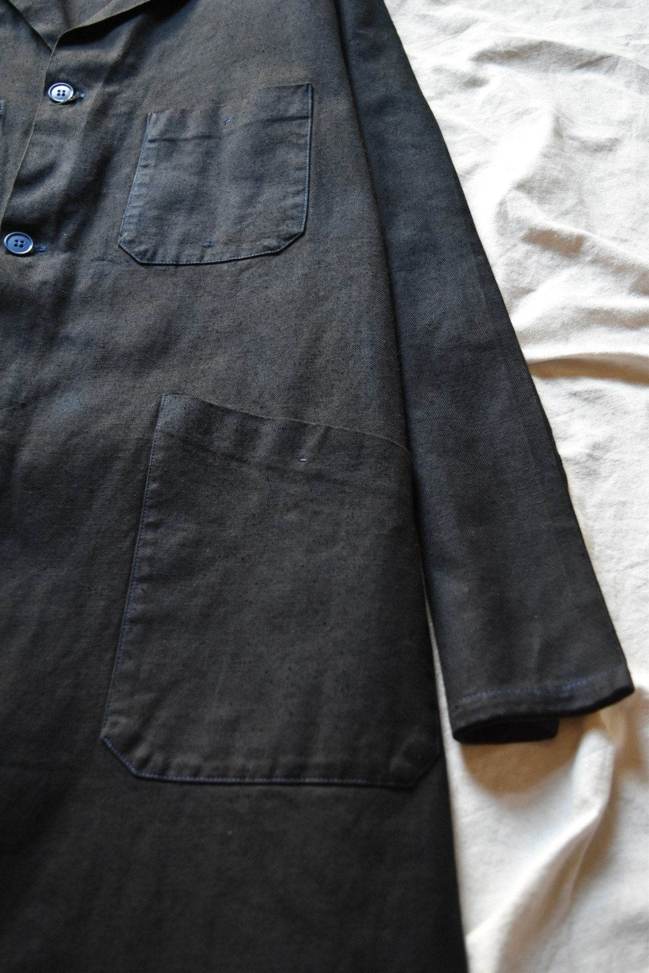 Blue Stitched Navy Shop Coat
