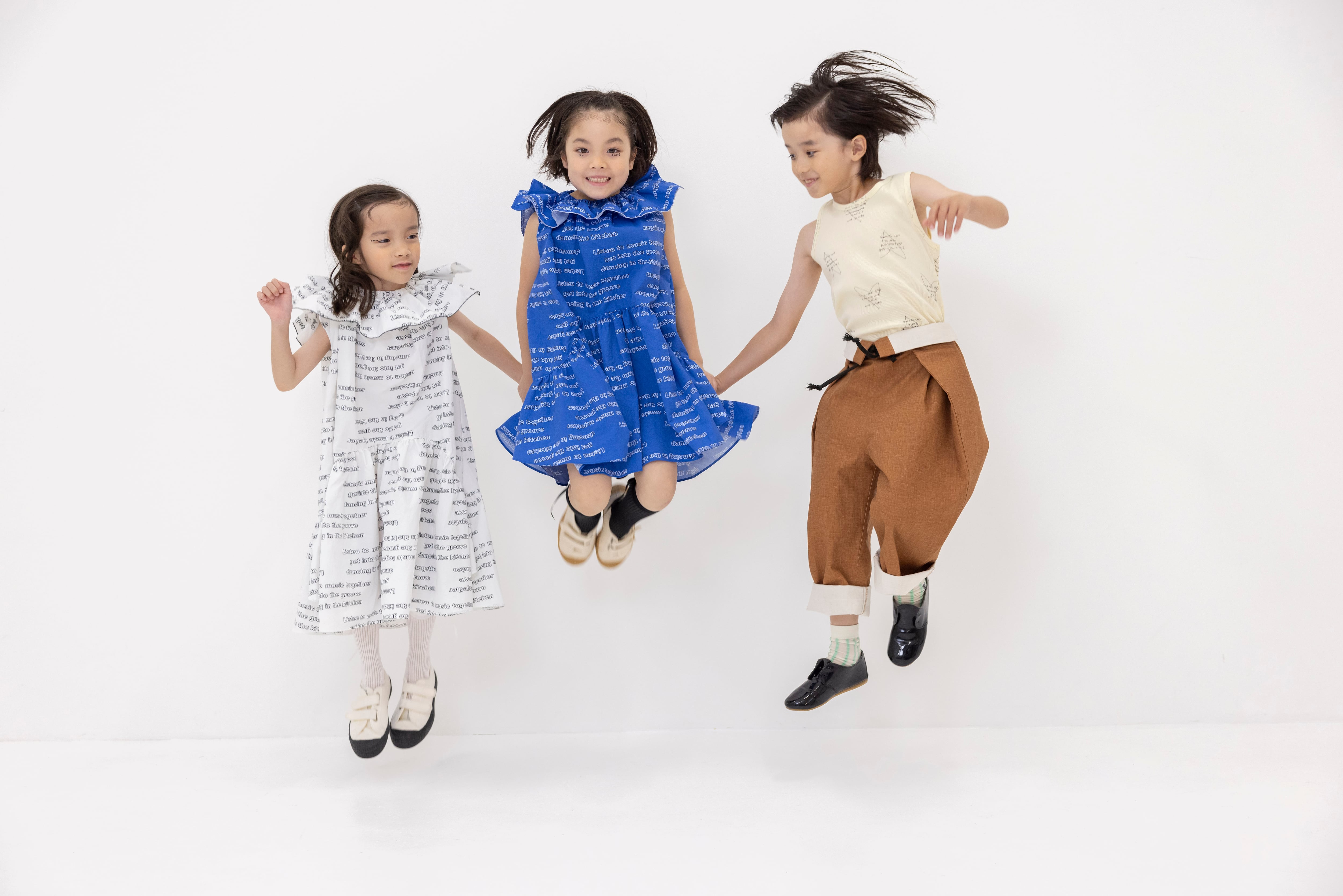 25SS】folkmade(フォークメイド)poem print dressblue×white(S/M/L