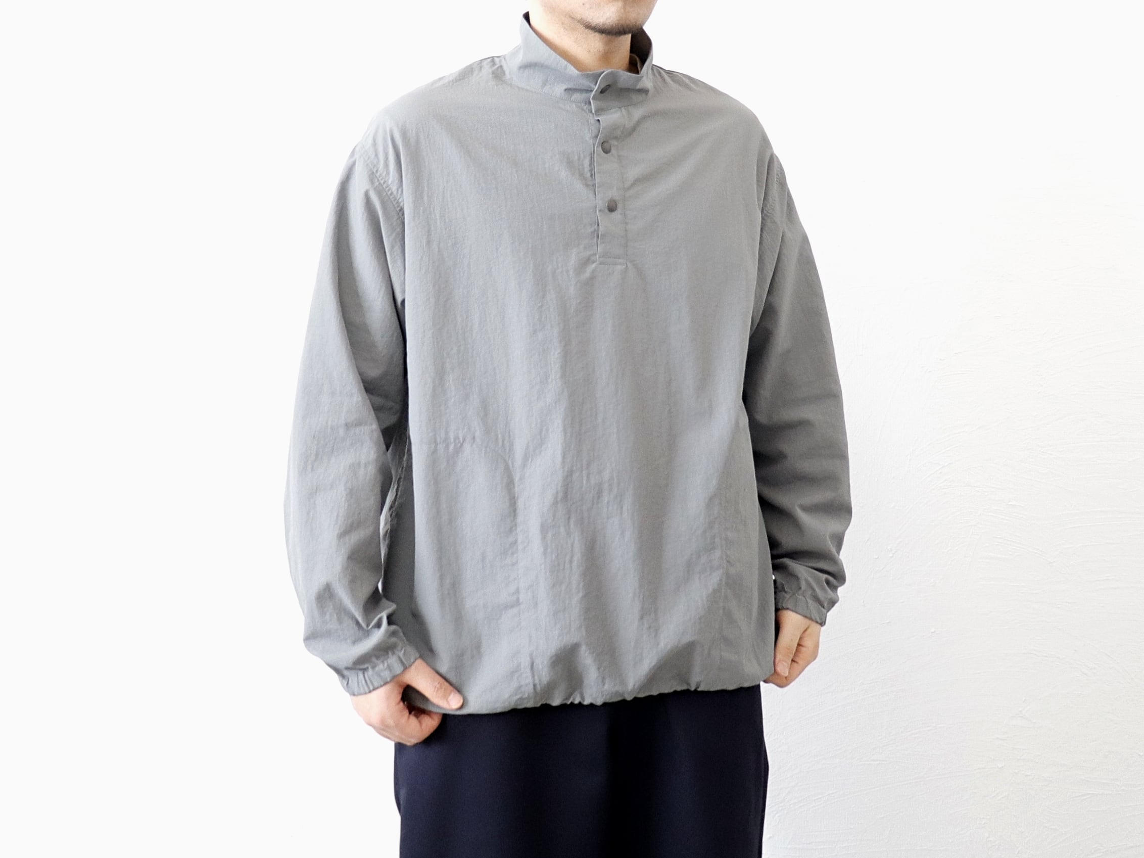 MANUAL ALPHABET / LIGHT SHELL SNAP TEE - GREY　マニュアル アルファベット / ライト シェル スナップティー