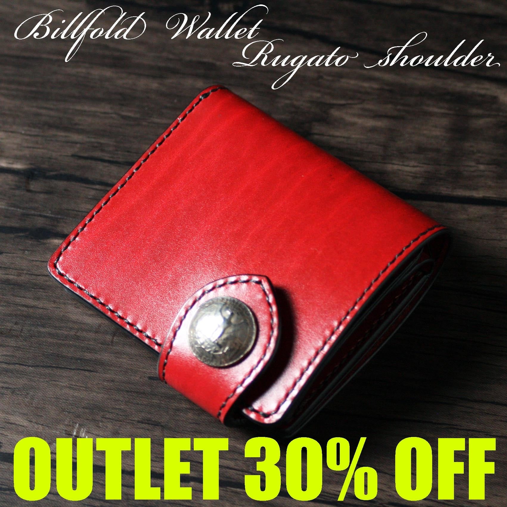 ビルフォードウォレット RUGATO (赤) OUTLET レザー ルガト 本革 ビルフォードウォレット RUGATO (赤) OUTLET レザー ルガト 本革