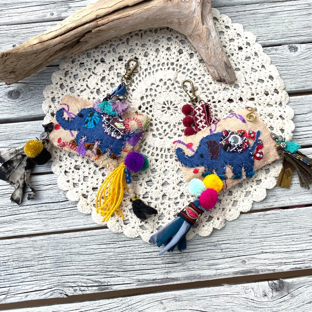 ゾウさんタッセルキーリング