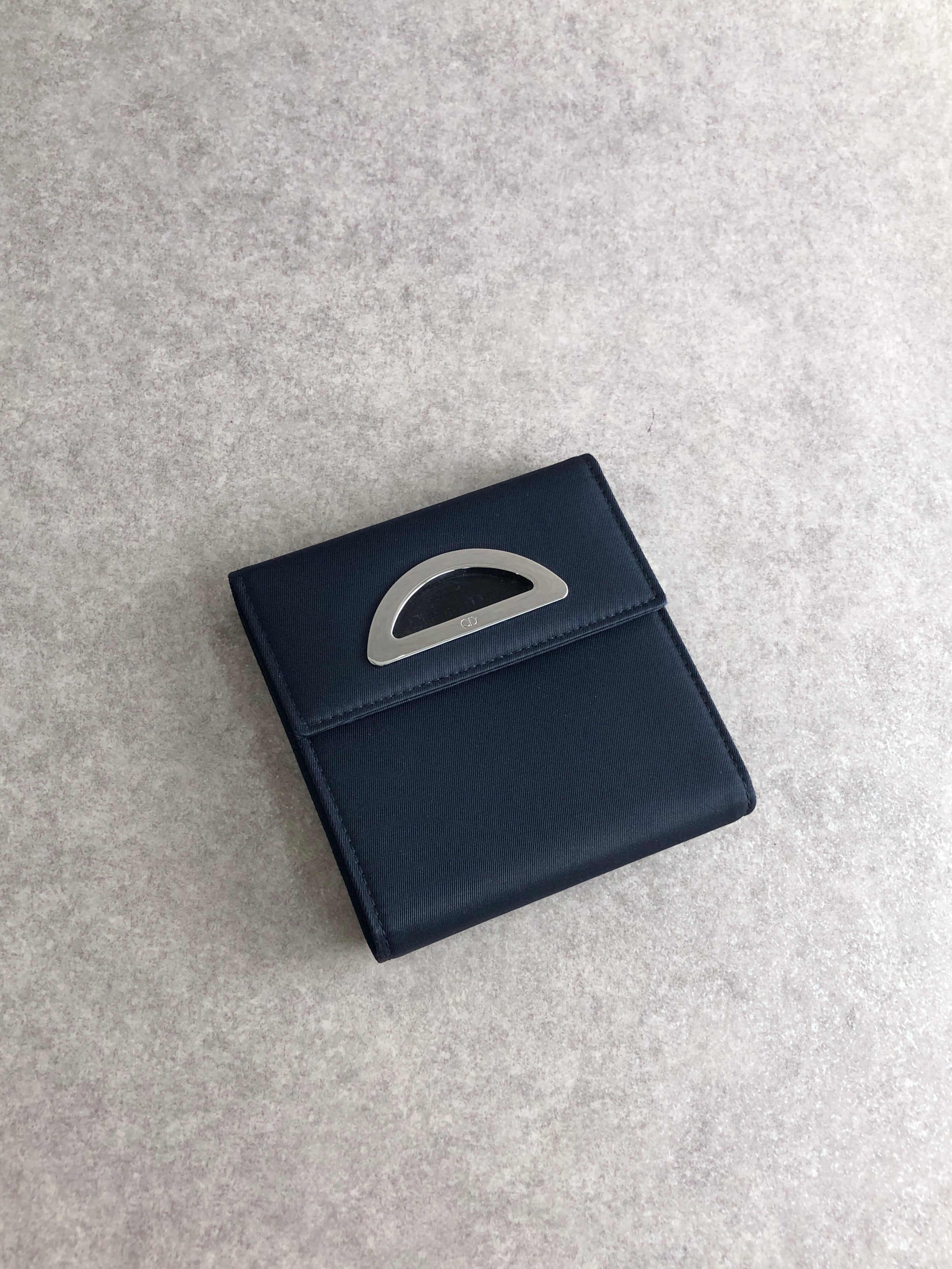 ChristianDior ディオール　2ピース　ストライプ　ネイビー Christian Dior クリスチャン ディオール 財布 ネイビー CD ナイロン