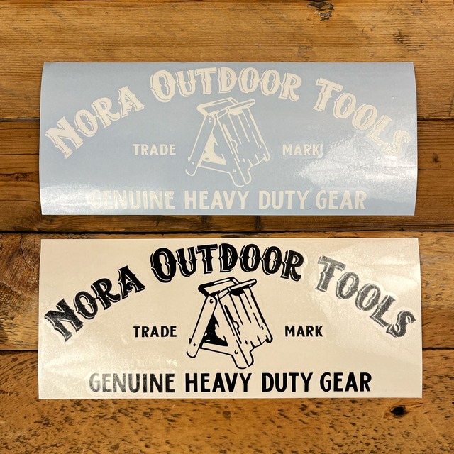 ドデカ転写ステッカー「NORA OUTDOOR TOOLS」黒・白