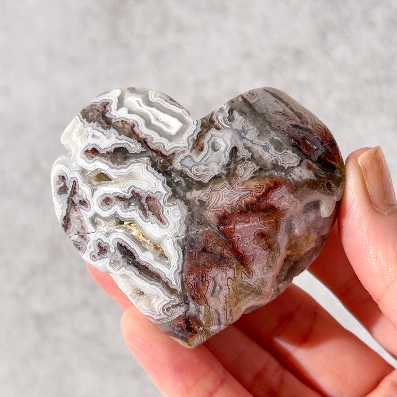 メキシカンクレイジーレースアゲート ジオード ハート01 ✳︎ 天然石 ✳︎