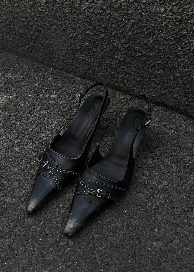 [BOHEMIAN SEOUL] VINTAGE LEATHER BELTED SLINGBACK 正規品 韓国ブランド 韓国通販 韓国代行 韓国ファッション bohemseo ボヘミアンソウル