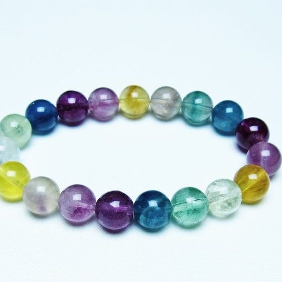 フローライト ブレスレット 10mm 蛍石 螢石 ブレス 一点物 メール便可 [M便 1/10] 111-45729