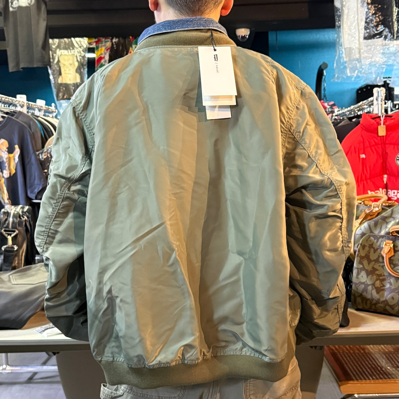 【sacai / Levi's】サカイ リーバイス デニム × ナイロンツイル MA-1 ジャケット リバーシブル