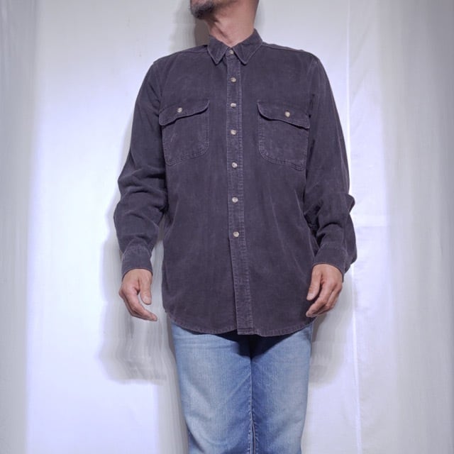 1990s FIVE BROTHER Heavy Flannel Shirt CHAMOIS CLOTH Black USA