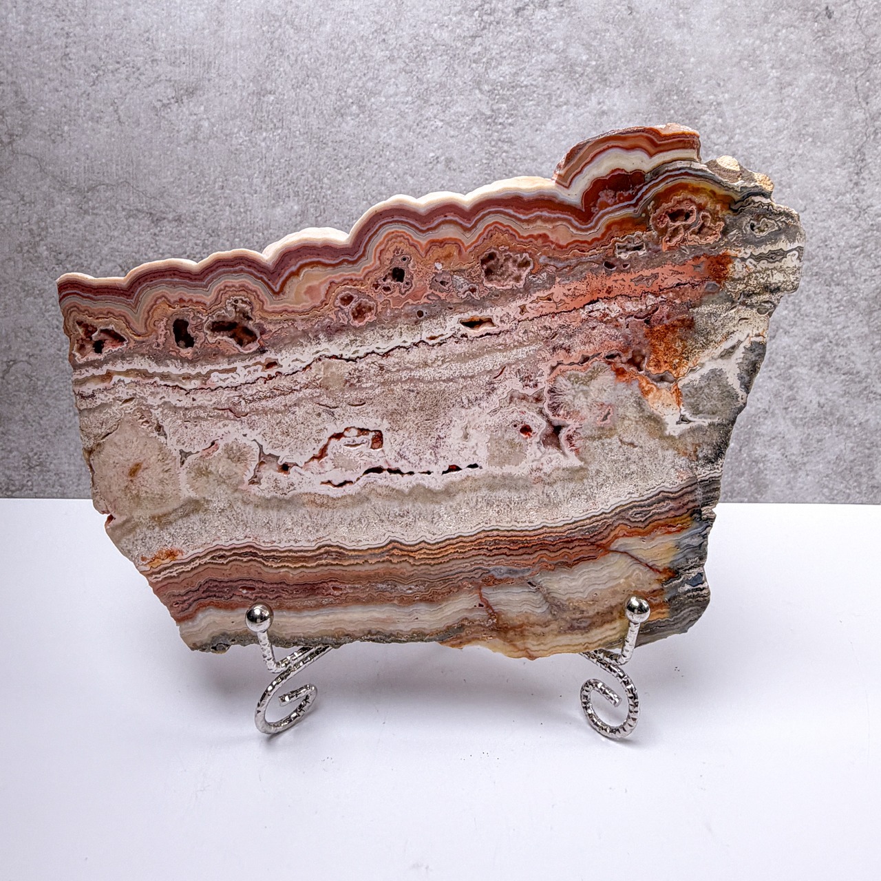 ピンククレイジーレースアゲート01 スラブ ＊ Agate ＊ 天然石