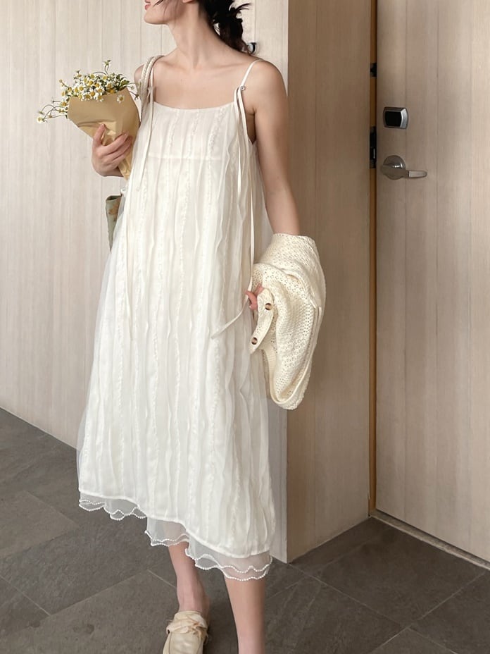 Mesh Pleats Camisole One Piece メッシュプリーツキャミワンピース B 7 Konotoki