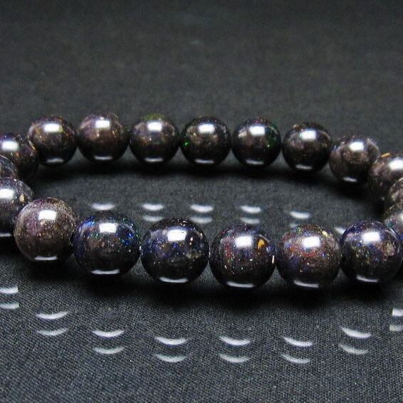 ブラックオパール ブレスレット 10mm 一点物 111-37551