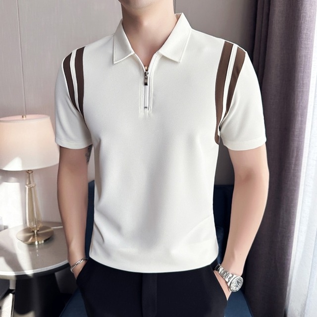 ショートスリーブラインポロシャツ 3カラー　V0479