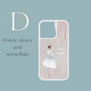 Ballerina Glitter case　 #D) Pointe shoes and Snowflake
