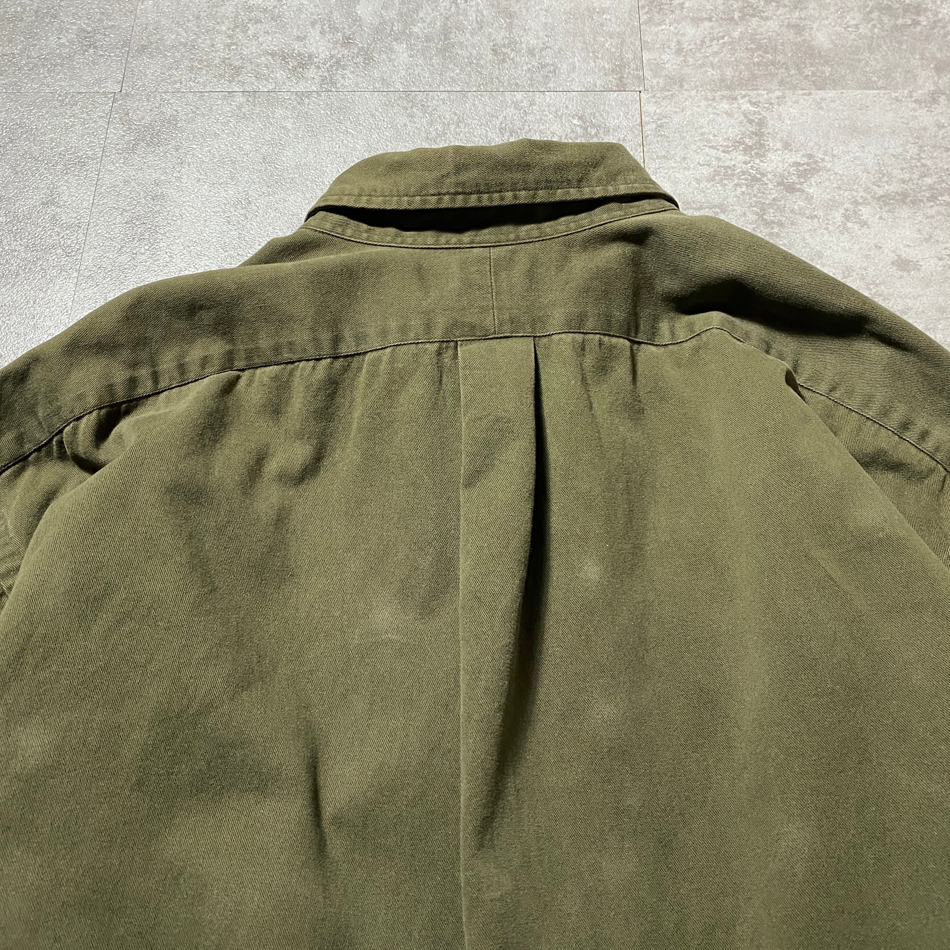 ラルフローレン リネンシャツ ポニー刺繍 カーキグリーン ラルフローレン リネンシャツ ポニー刺繍 カーキグリーン