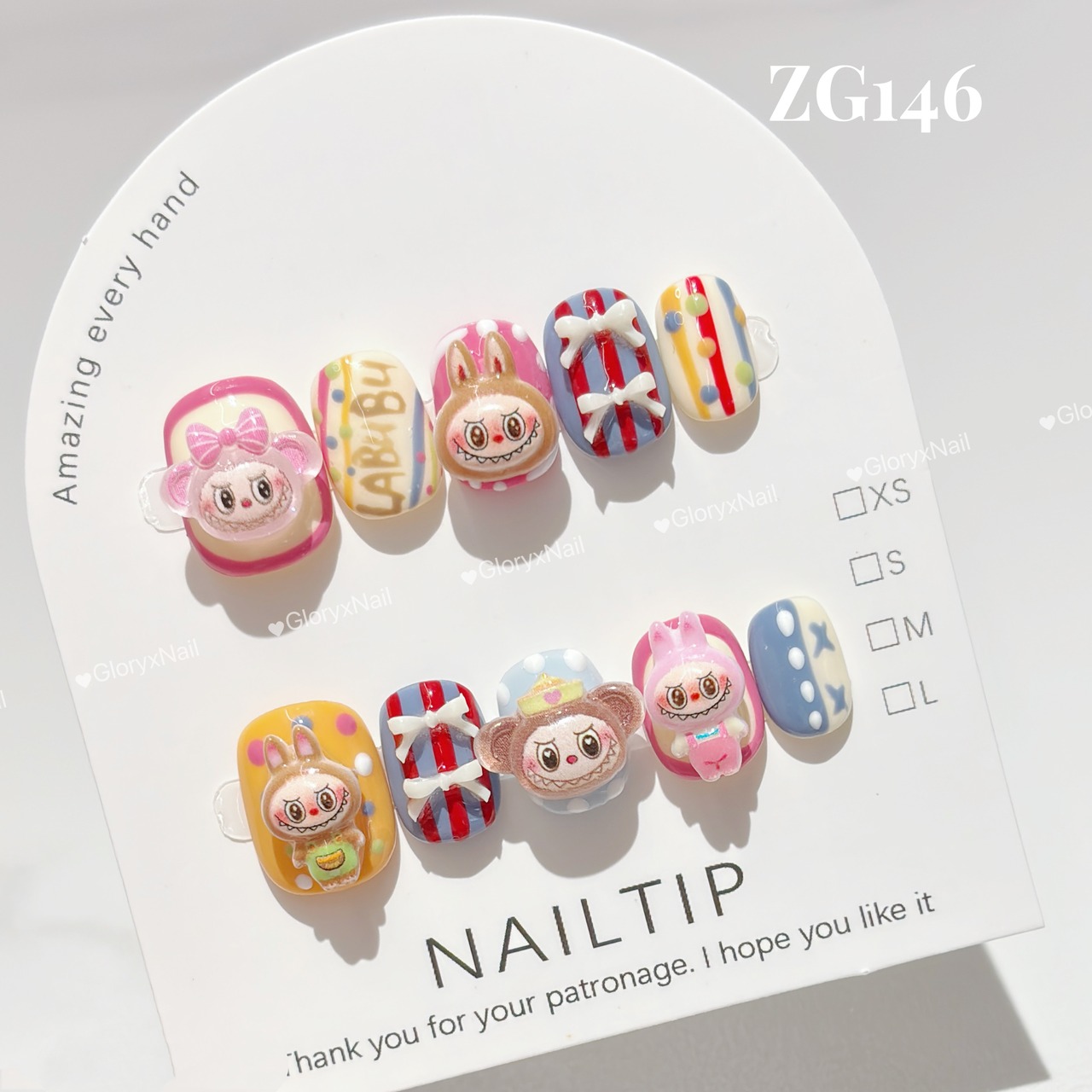 ZG146 ネイルチップ サイズXS/S/M/L Lサイズあり