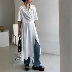 変形シャツワンピース　A0699