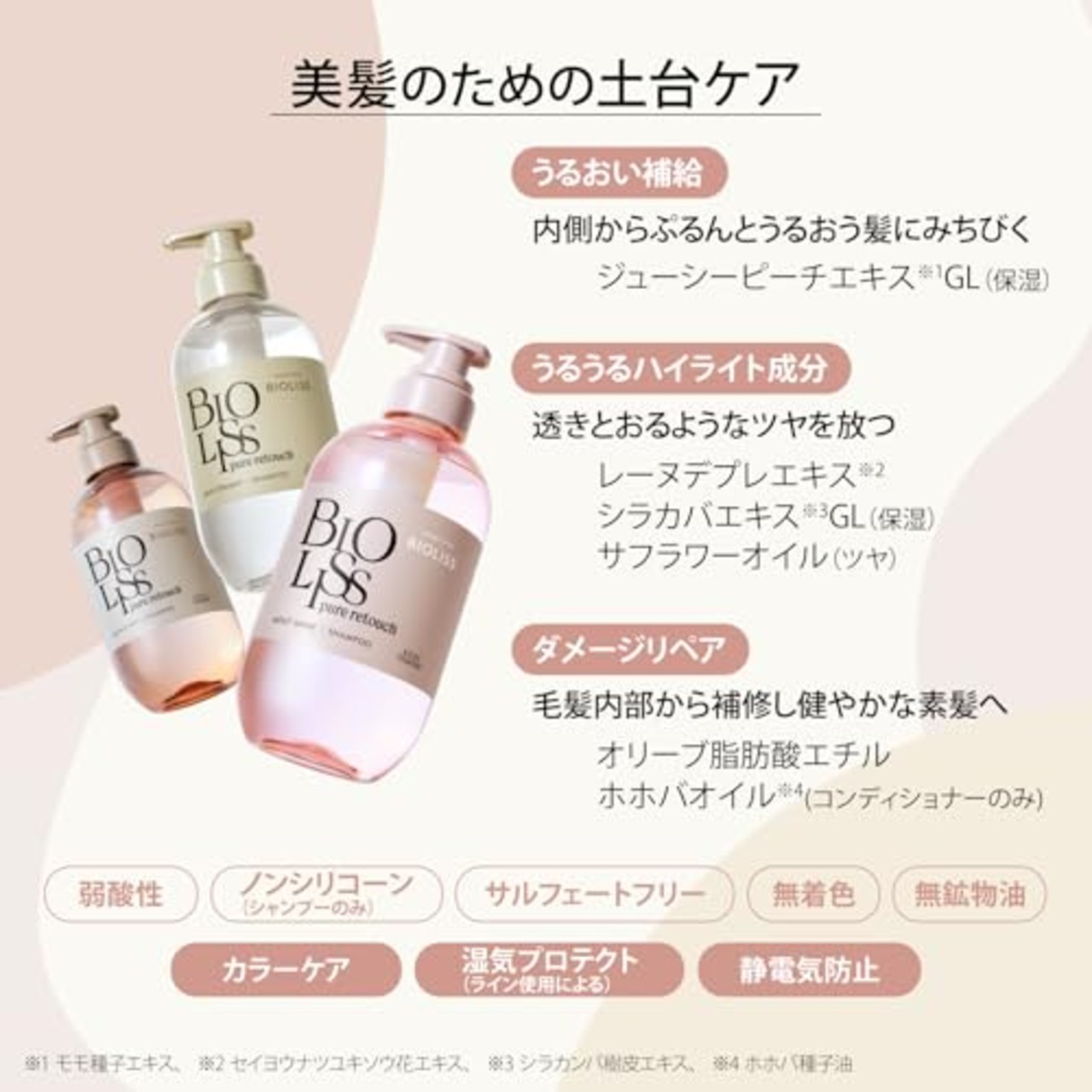 SALON STYLE(サロンスタイル) ビオリス ピュアレタッチ うねさぁら ヘア コンディショナー トリートメント つめかえ 340mL ストレートタイプ まっすぐさらさら うねり くせ毛