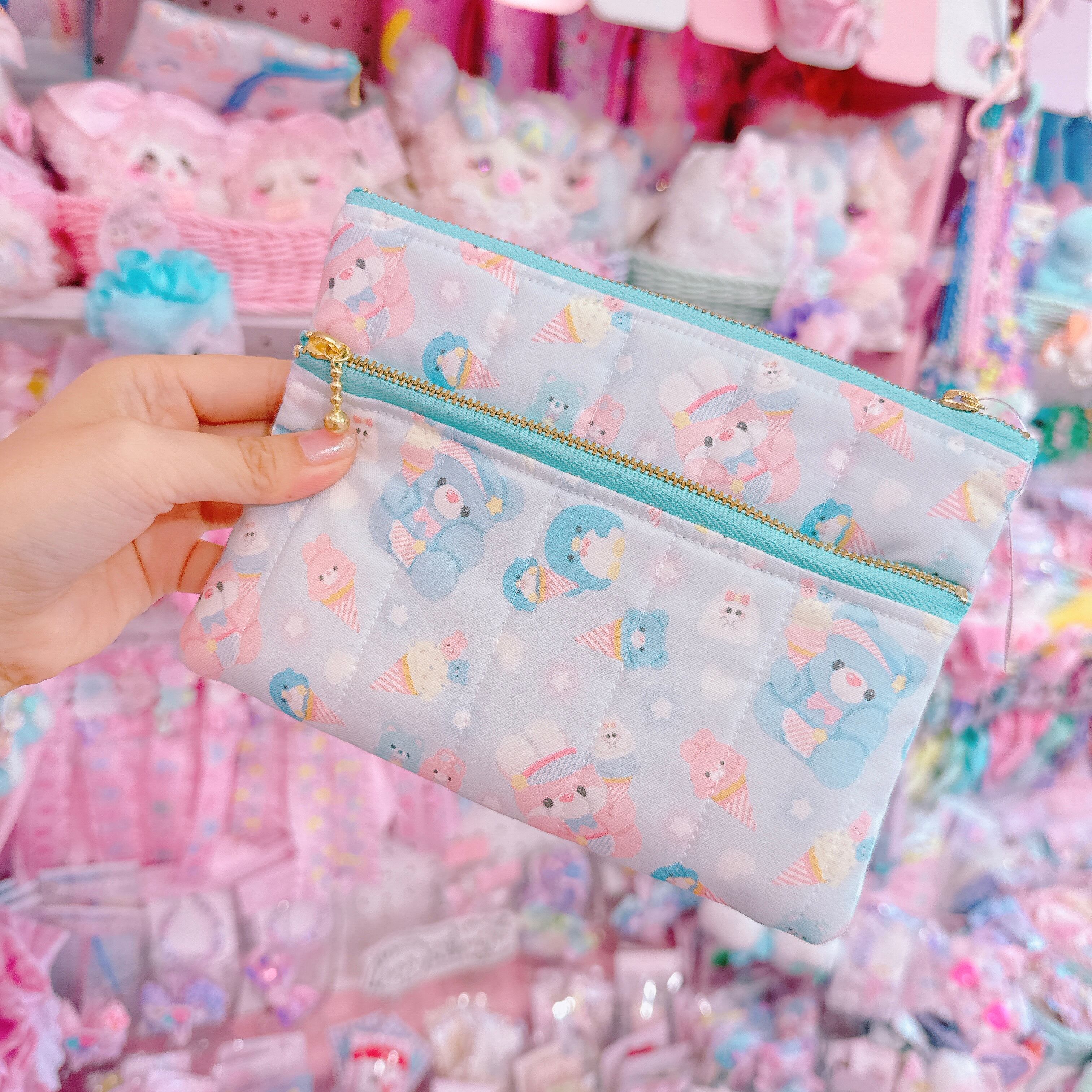 【M7】64-9ポケット付きダブルファスナーポーチ