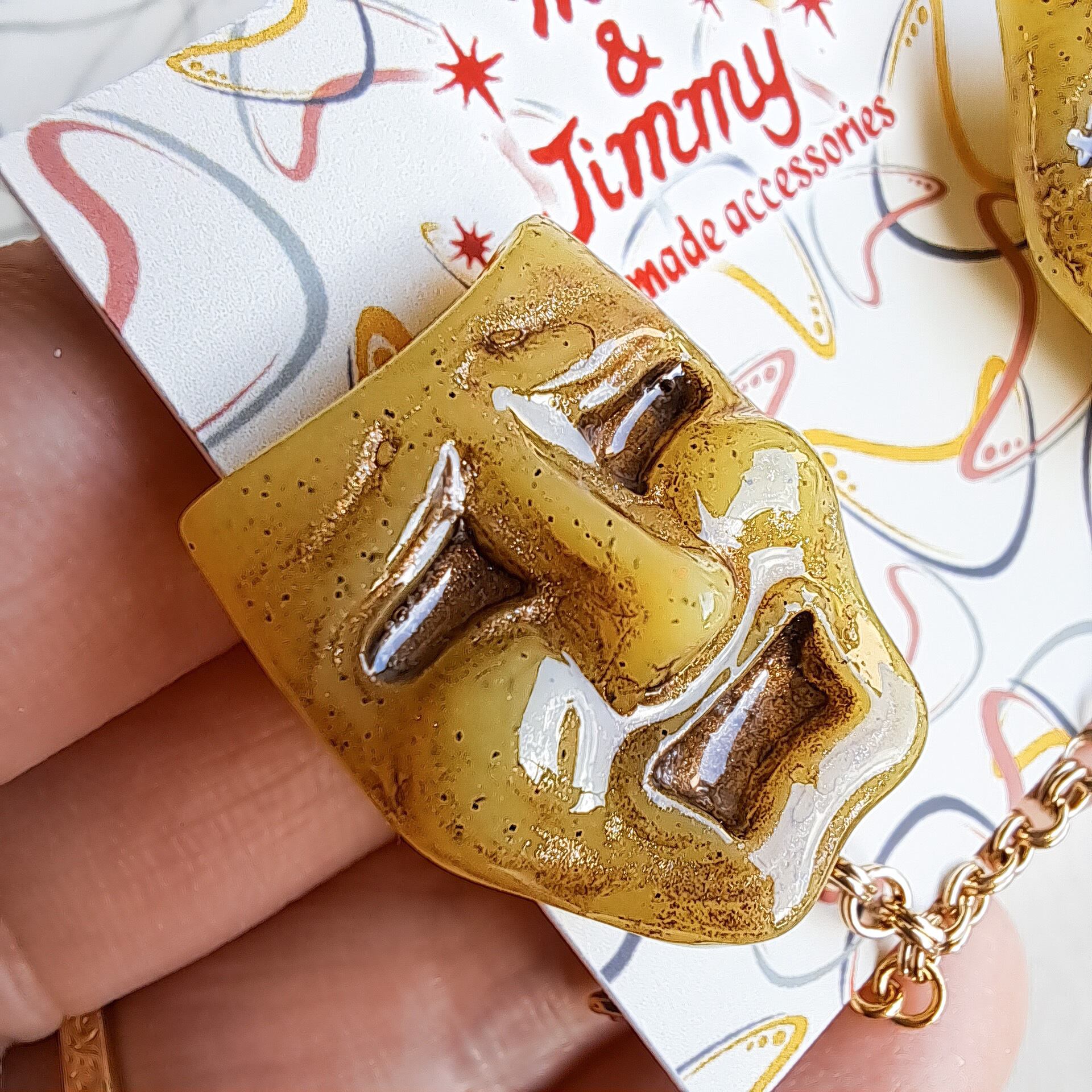 ✴Two Face ＆ Starburst Double Pins✴【Mustard】/Rockabilly