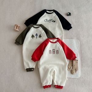 【BABY】カジュアル暖かい厚手ロンパース