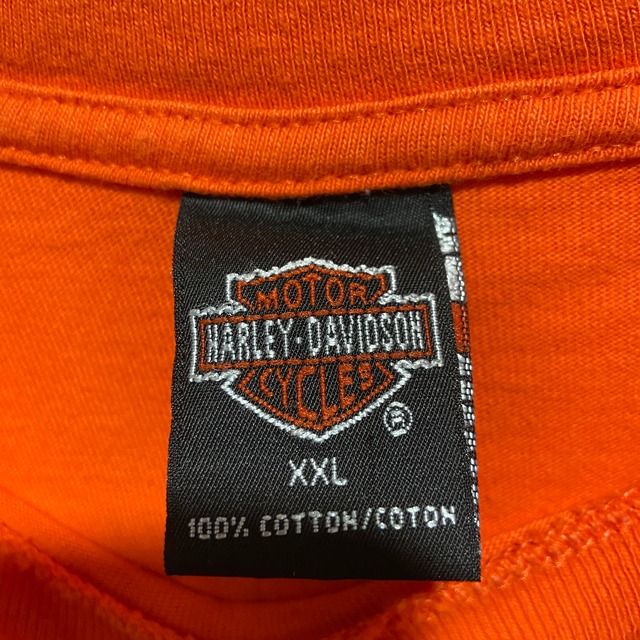『送料無料』Harley davidson ファイヤーパターンロンT　XXL USA製