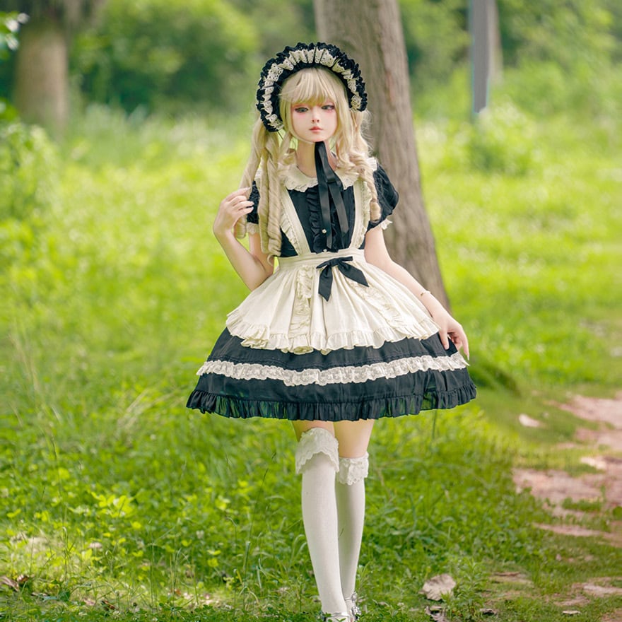 クラシカルメイド服 ミドル丈 ヴィクトリアン 英国風 メイドカフェ