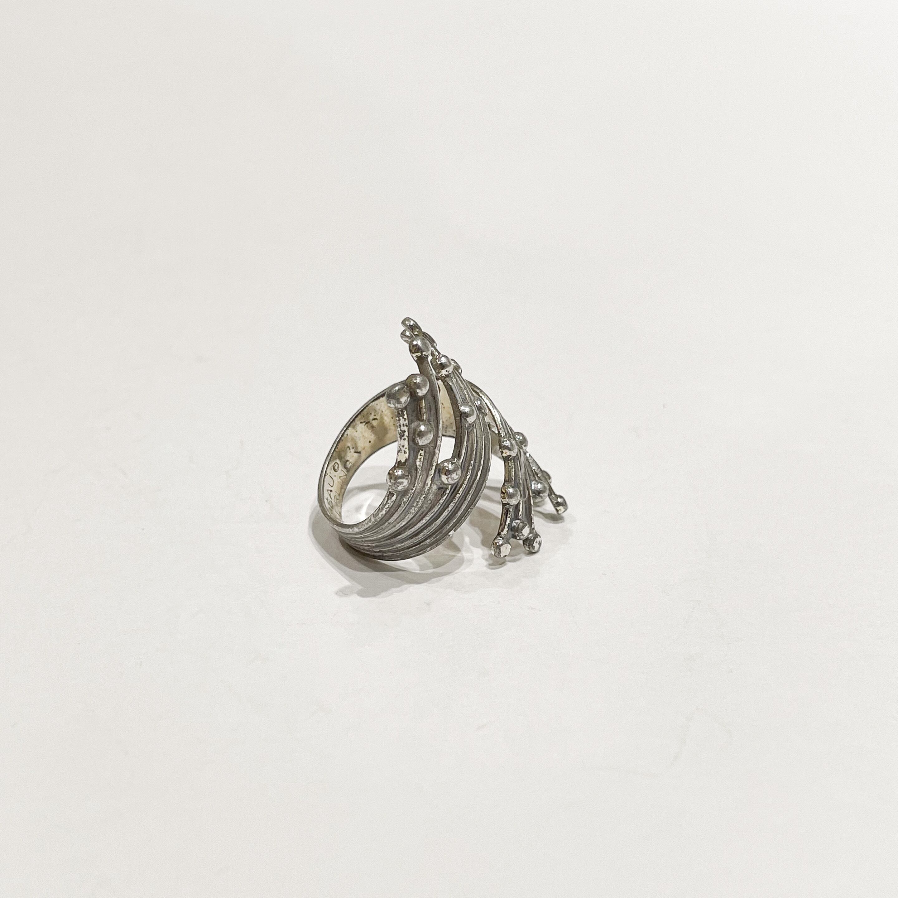 Vintage BEAU STERLING Modernist Wrap Ring | CORNER