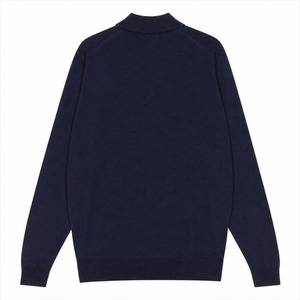 ★定価131,560円・新品未使用★ジョンスメドレー TOBY トビー 至高のシルク×カシミヤ 長袖ニットポロシャツ ロイヤルネイビー Sサイズ