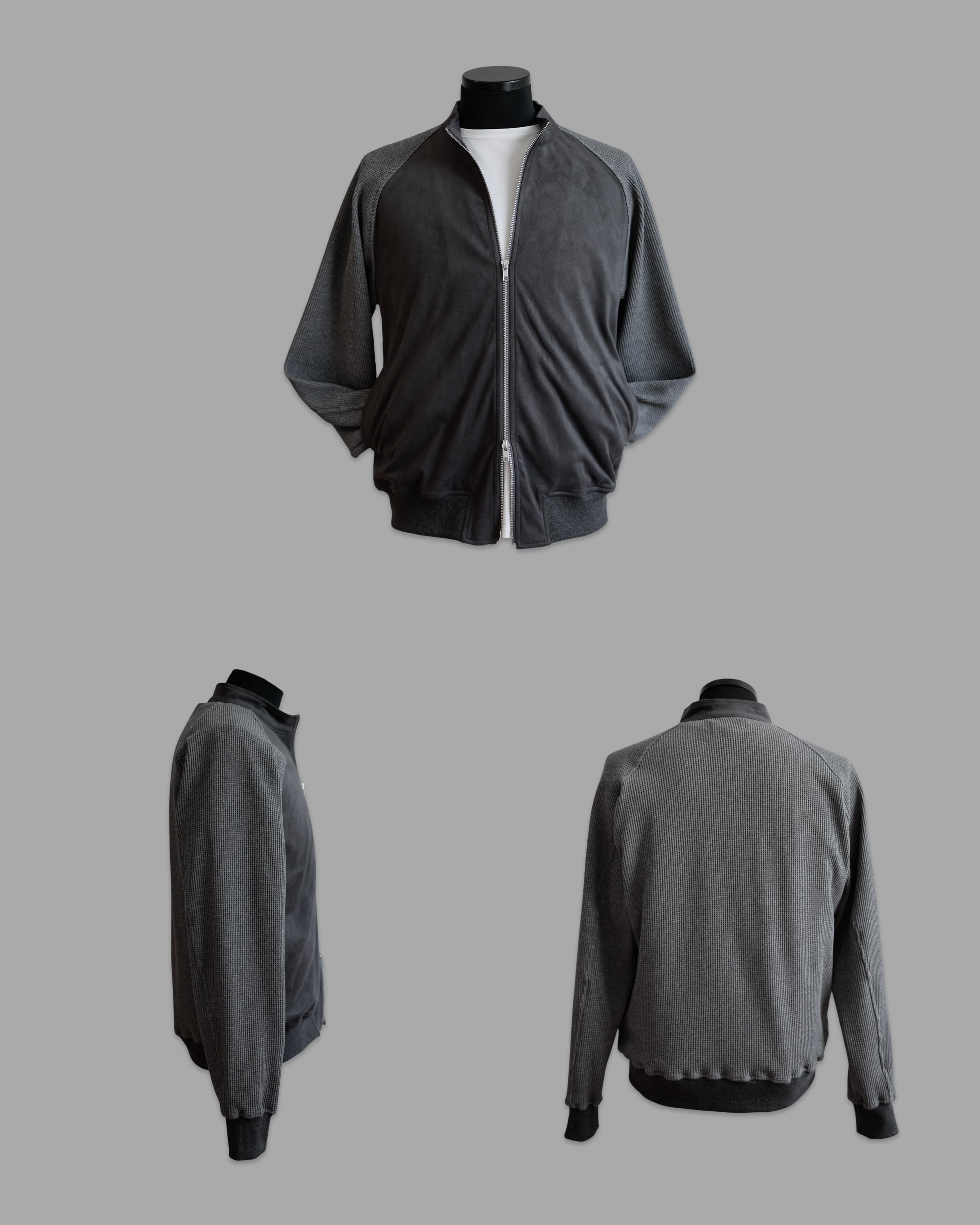 KV-569】【高級感】Premium waffle suède jacket【即日発送】【自宅