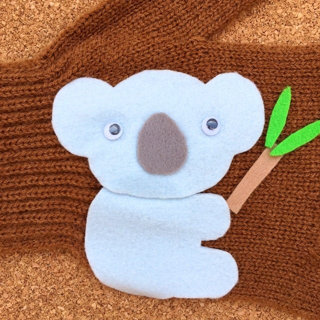 手袋人形 登るよコアラ | 手づくり保育グッズ工房 こどもといっしょ。