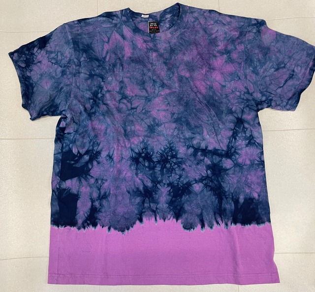 カジュアル藍染Tシャツ/木漏れ日/ラベンダー/XL/男女兼用/送料無料
