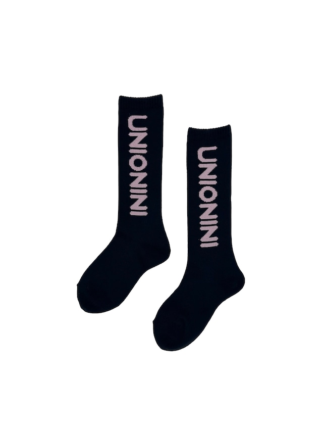 UNIONINI "big logo socks" 19–21cm/22–24cm (black) ※メール便複数点OK