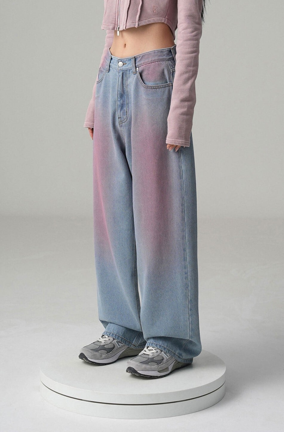 デニム・ジーパン AVANDRESS POP Pink Brush Denim Pants 4BFK788 ☆IVE レイ 着用!!【AVANDRESS】POP Pink Brush Denim Pants