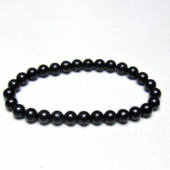 シュンガイト ブレスレット 6mm 一点物 メール便可 111-49653